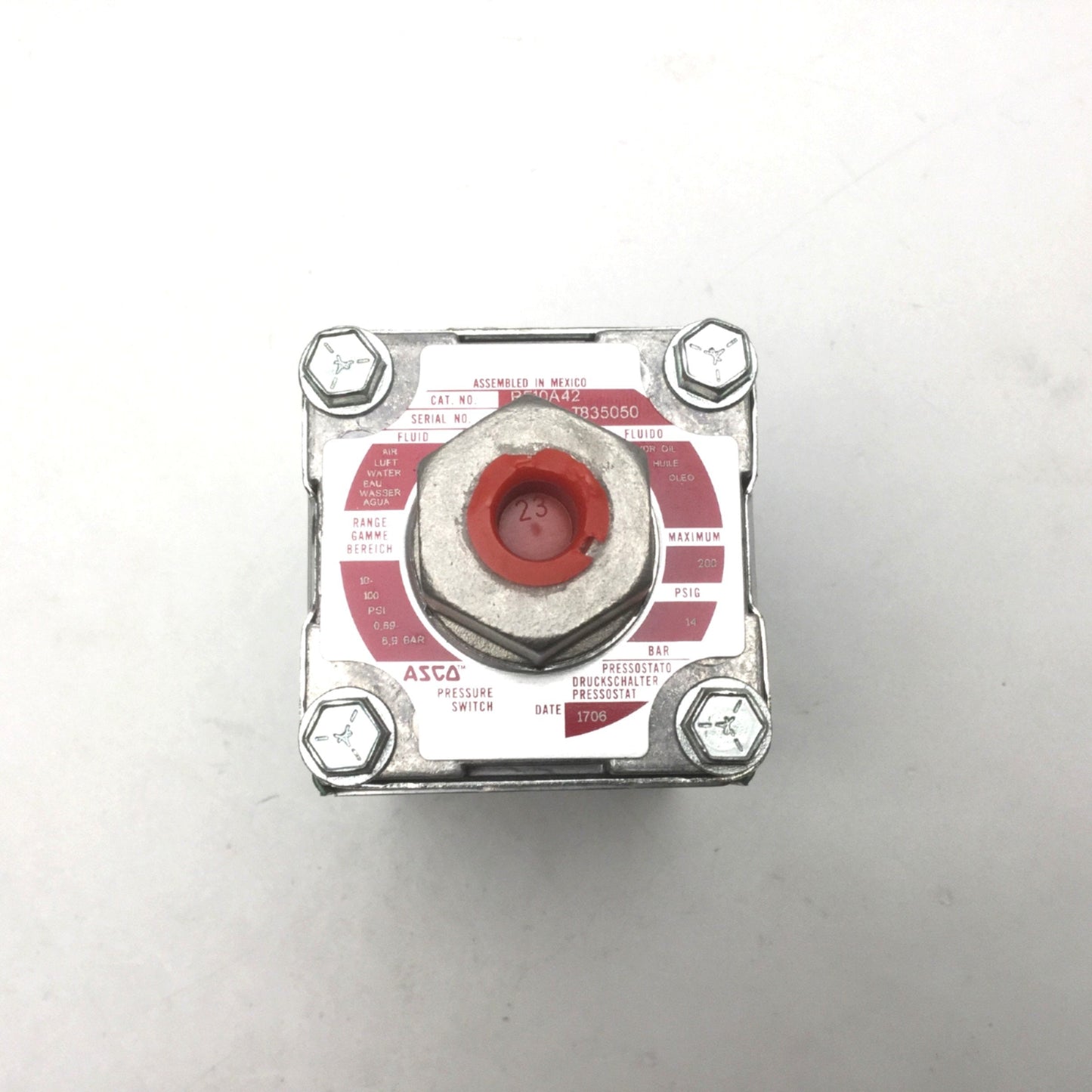 New ASCO TriPoint PA10A RF10A42 P-Series Pressure Switch 10-100psi 125/250VAC 15/10A