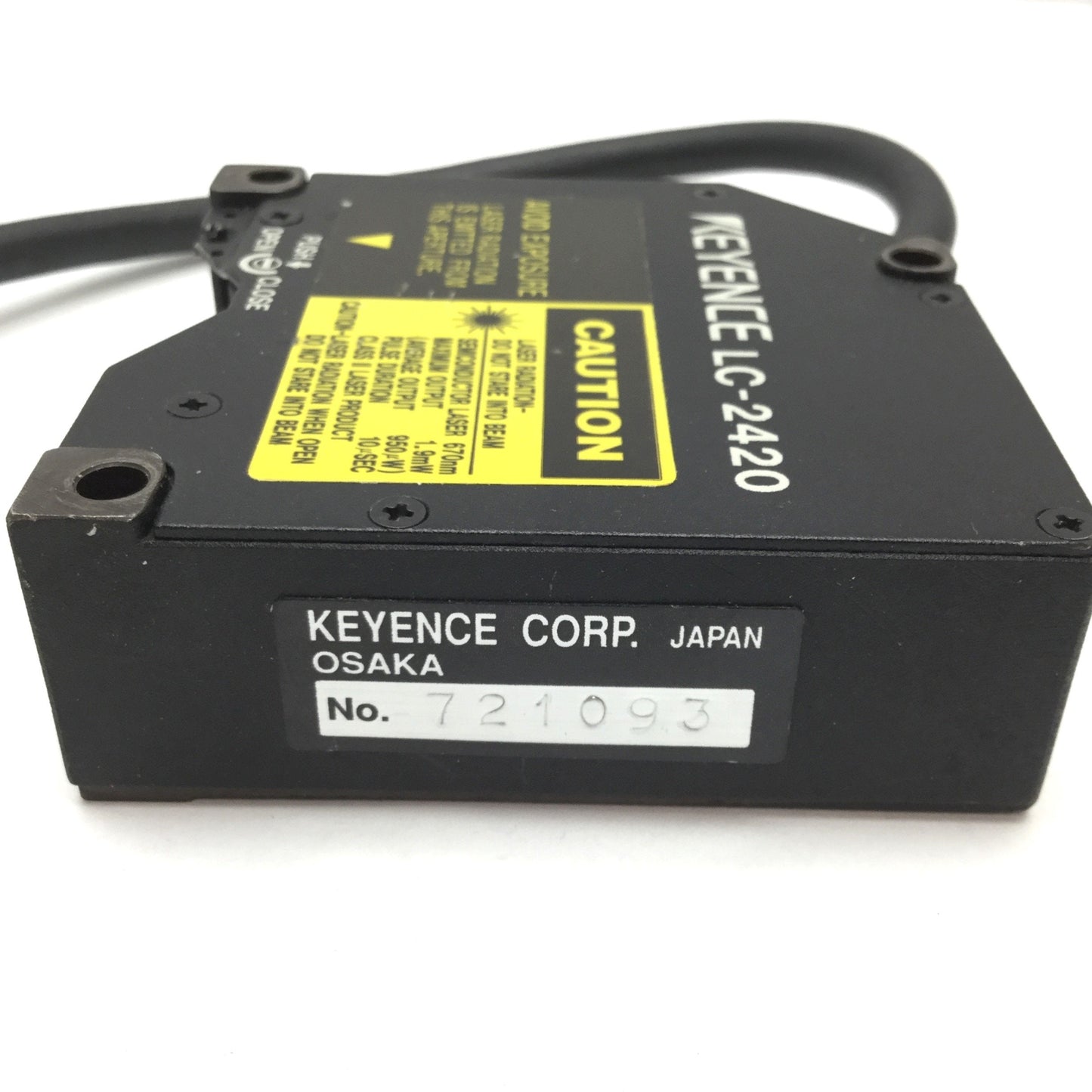 Used Keyence LC-2420 Reflective Laser Displacement Sensor Head, 1.9mW, 670nm