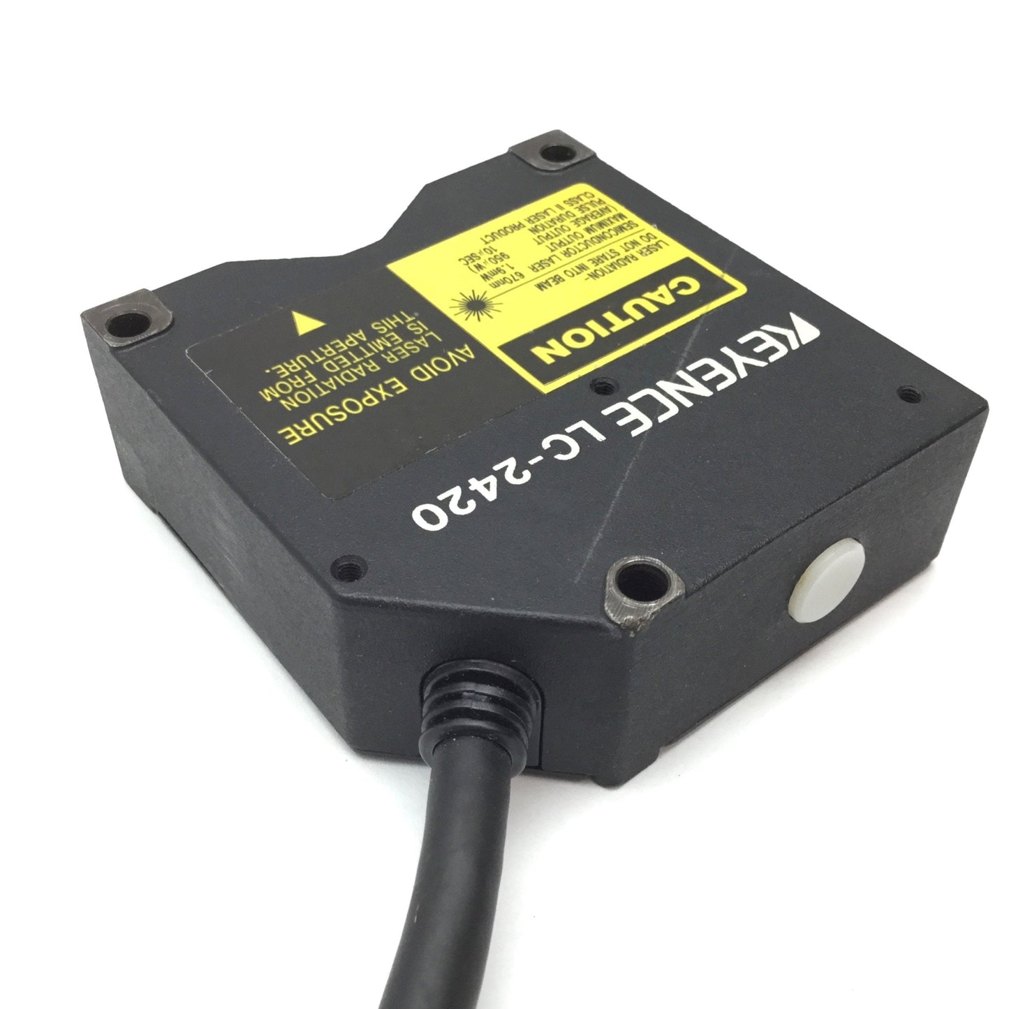 Used Keyence LC-2420 Reflective Laser Displacement Sensor Head, 1.9mW, 670nm