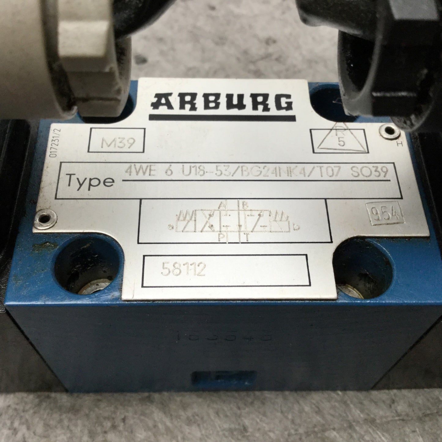Used Arburg Bosch 4WE 6 U18-53/BG24NK4/T07 4-Way Directional Control Solenoid Valve