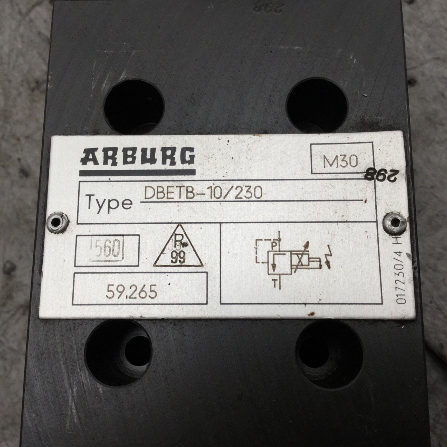 Used ARBURG Bosch DBETB-10/230 Proportional Pressure Relief Valve W/Position Feedback