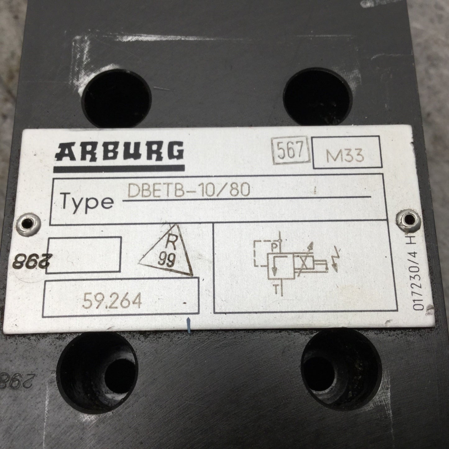 Used ARBURG Bosch DBETB-10/80 Proportional Pressure Relief Valve W/Position Feedback
