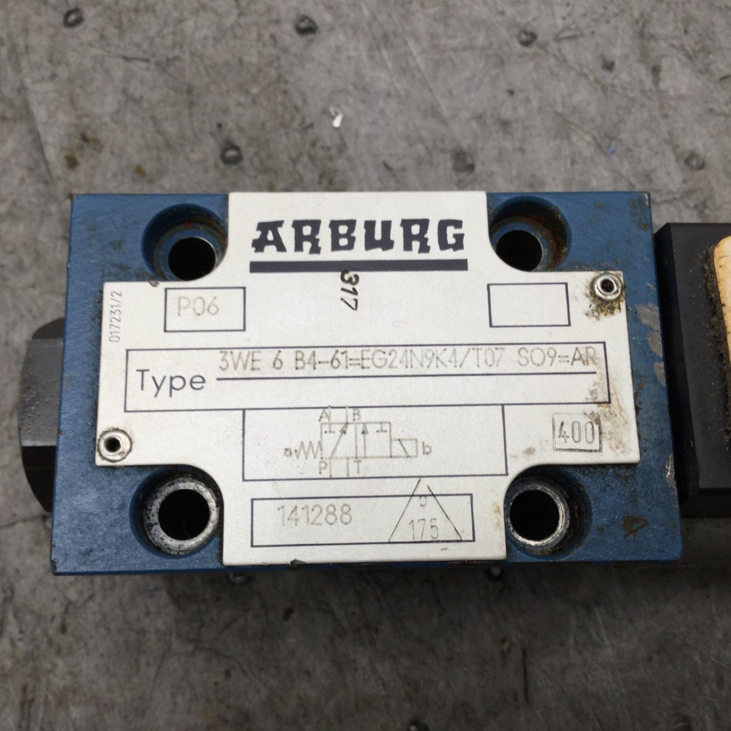 Used Arburg Bosch 3WE 6 B4-61=EG24N9K4/T07 SO9=AR Directional Control Spool Valve