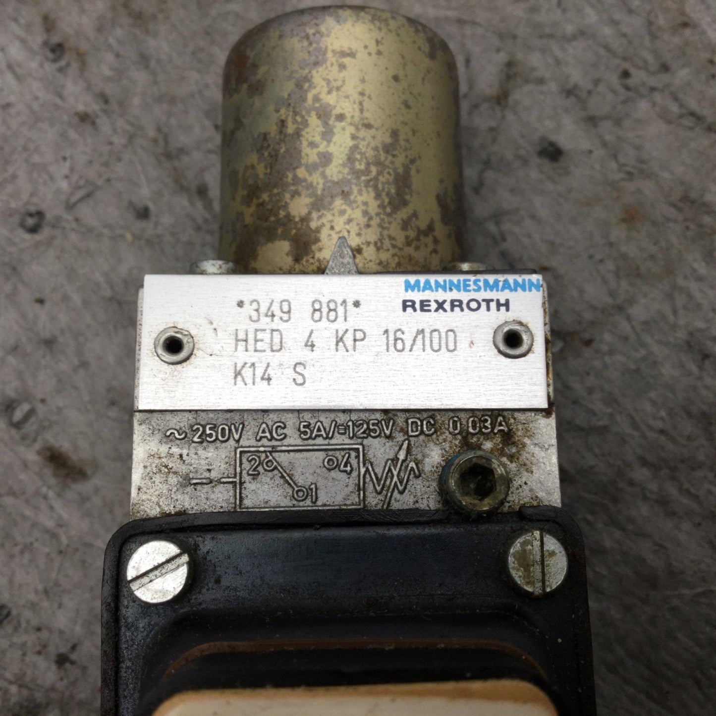 Used Mannesmann Rexroth HED 4 KP 16/100 K14 S Hydro-Electric Piston Pressure Switch