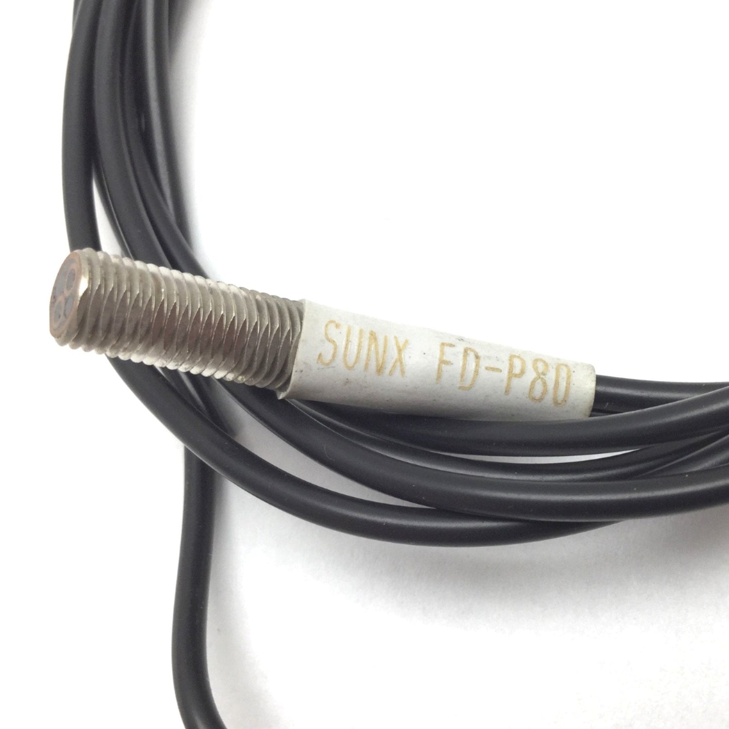 Used Lot of 2 Sunx FD-P80 Diffuse Fiber Optic Cable, M6 Barrel, 2x Bundles