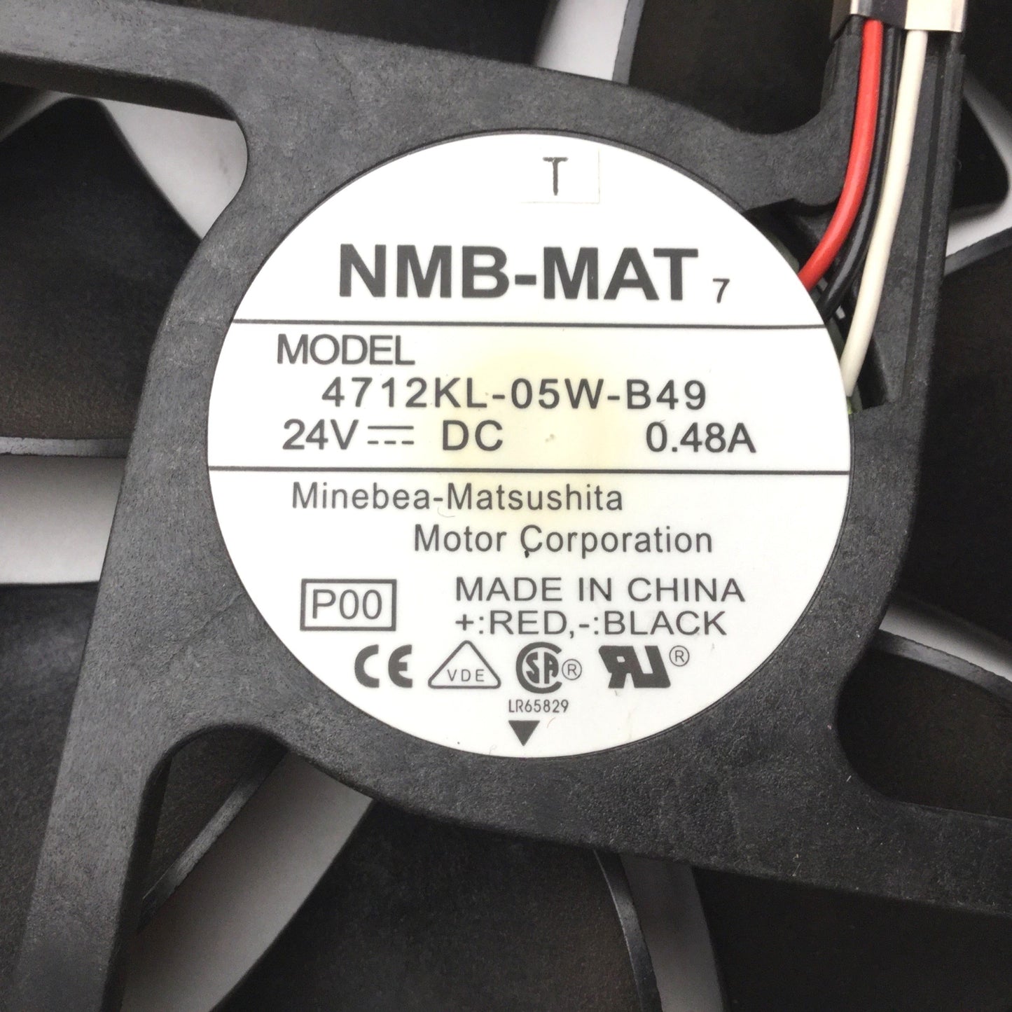 Used Lot of 2 NMB-MAT 4712KL-05W-B49 Cooling Fan, 24VDC, 0.48A, 4.625"x4.625"x1.25"