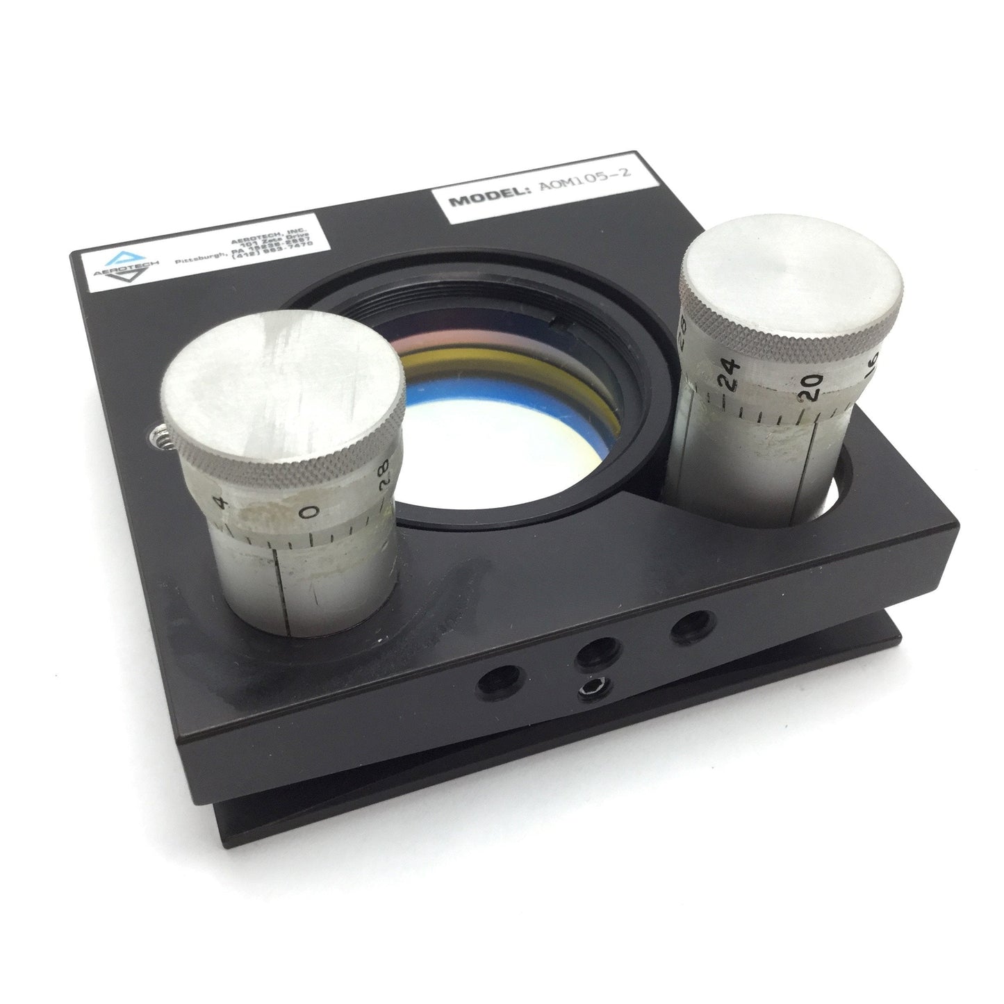 Used Aerotech AOM105-2 Optical Manual Gimbal Mount, 1-3/4" Mirror, Range ñ5ø