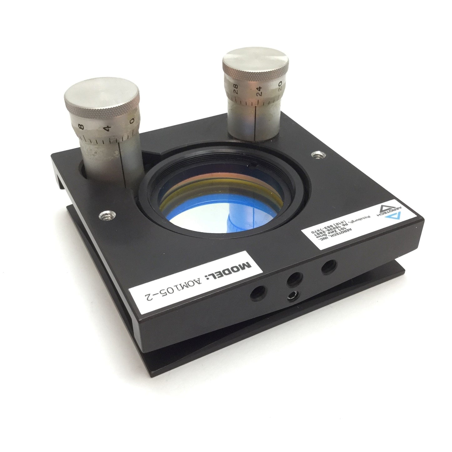 Used Aerotech AOM105-2 Optical Manual Gimbal Mount, 1-3/4" Mirror, Range ñ5ø