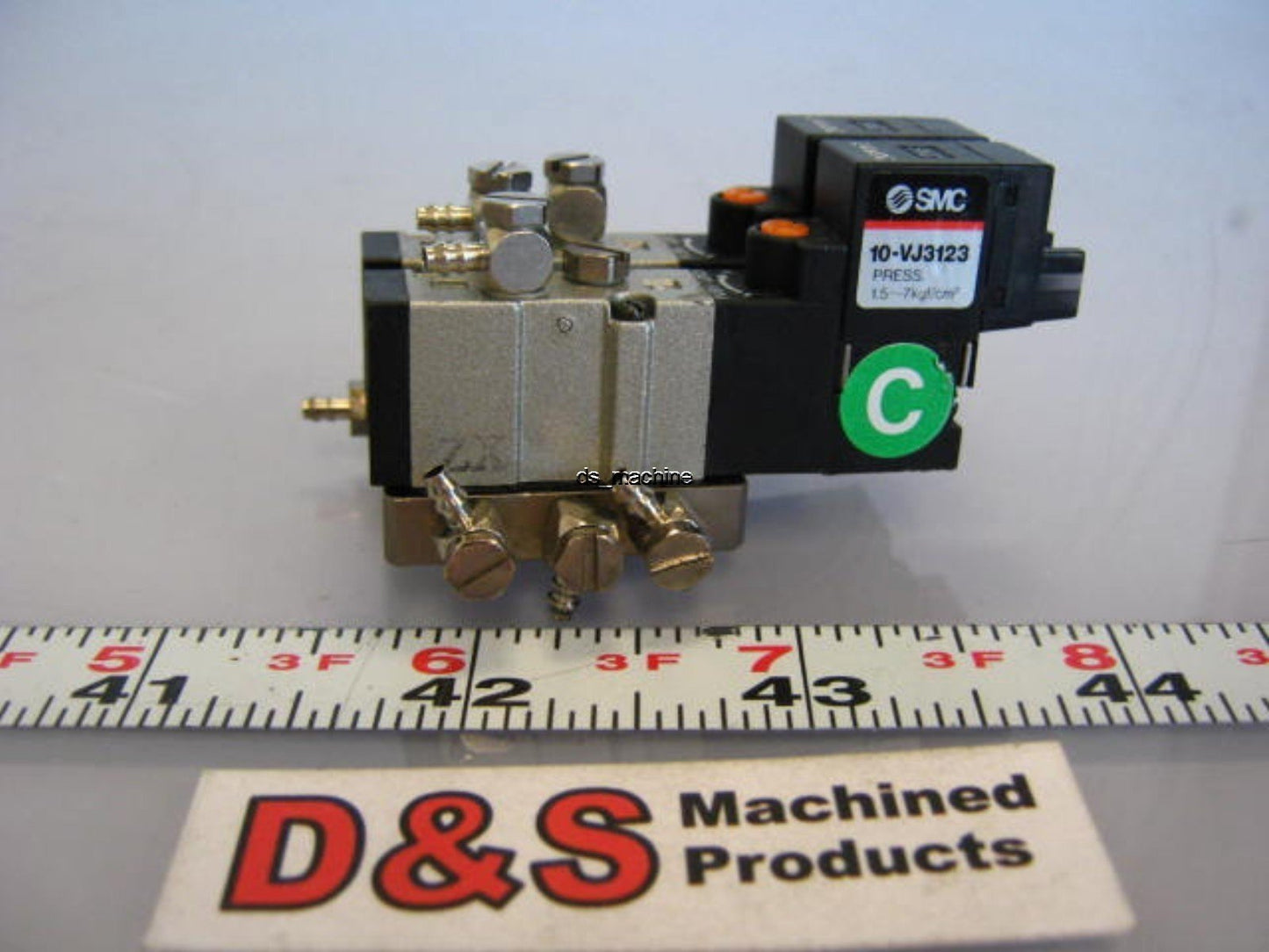 Used Bank of 2 SMC 10-VJ3123 Pneumatic Solenoid Valves