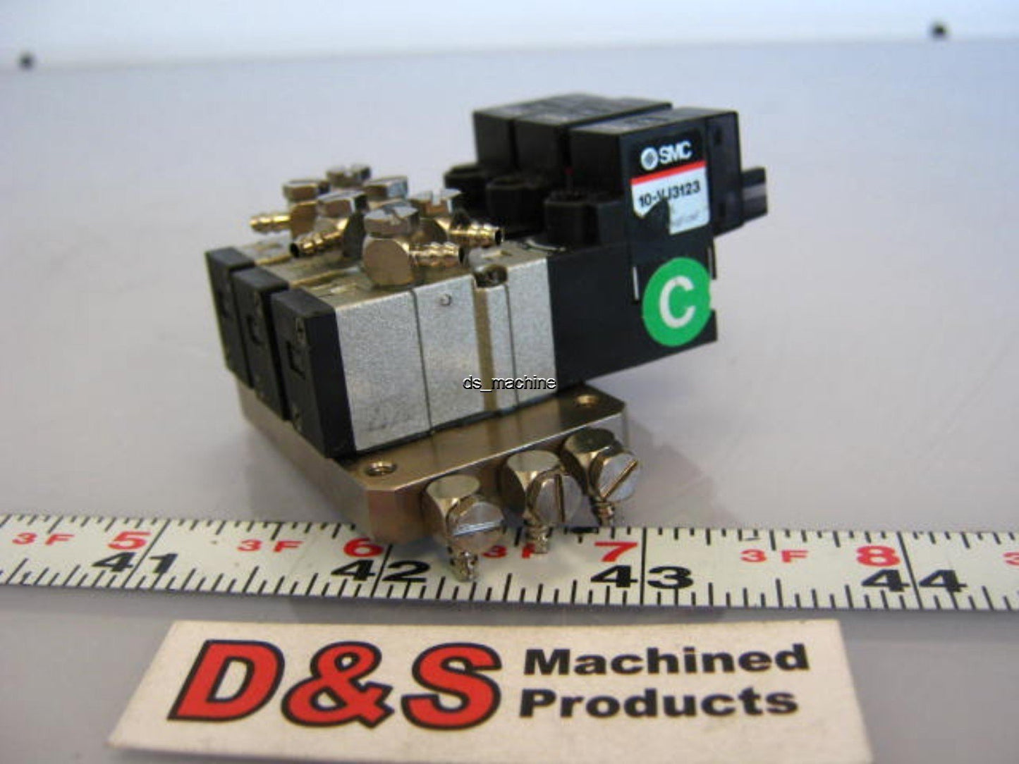 Used Bank of 3 SMC 10-VJ3123 Pneumatic Solenoid Valves