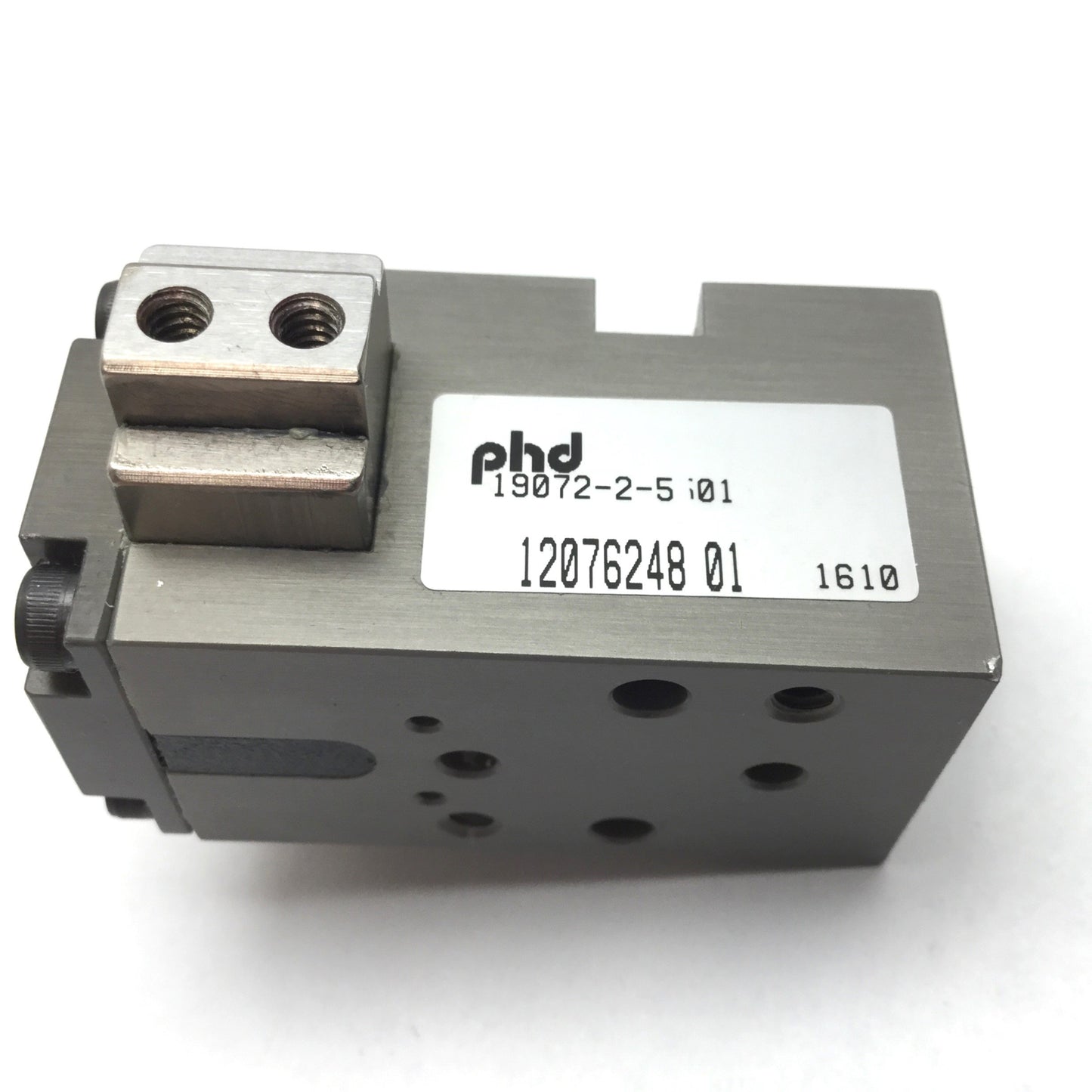 Used Phd 19072-2-5501 Micro Parallel Pneumatic Gripper, Stroke 0.43" Bore 0.5", 10-32
