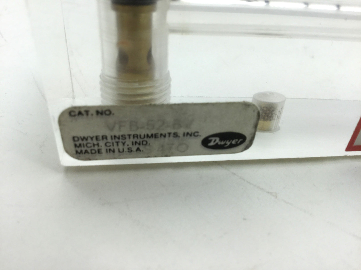 Used Dwyer VFB-52-BV Flow Meter 4" Scale 4-40 SCFH Air Brass Valve