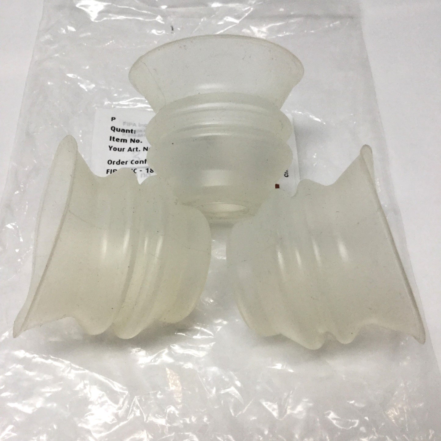 New – Open box Lot of 3 FIPA 21.060.074 Silicone Bellows Vacuum Suction Cups Ø60mm, 12mm Stroke