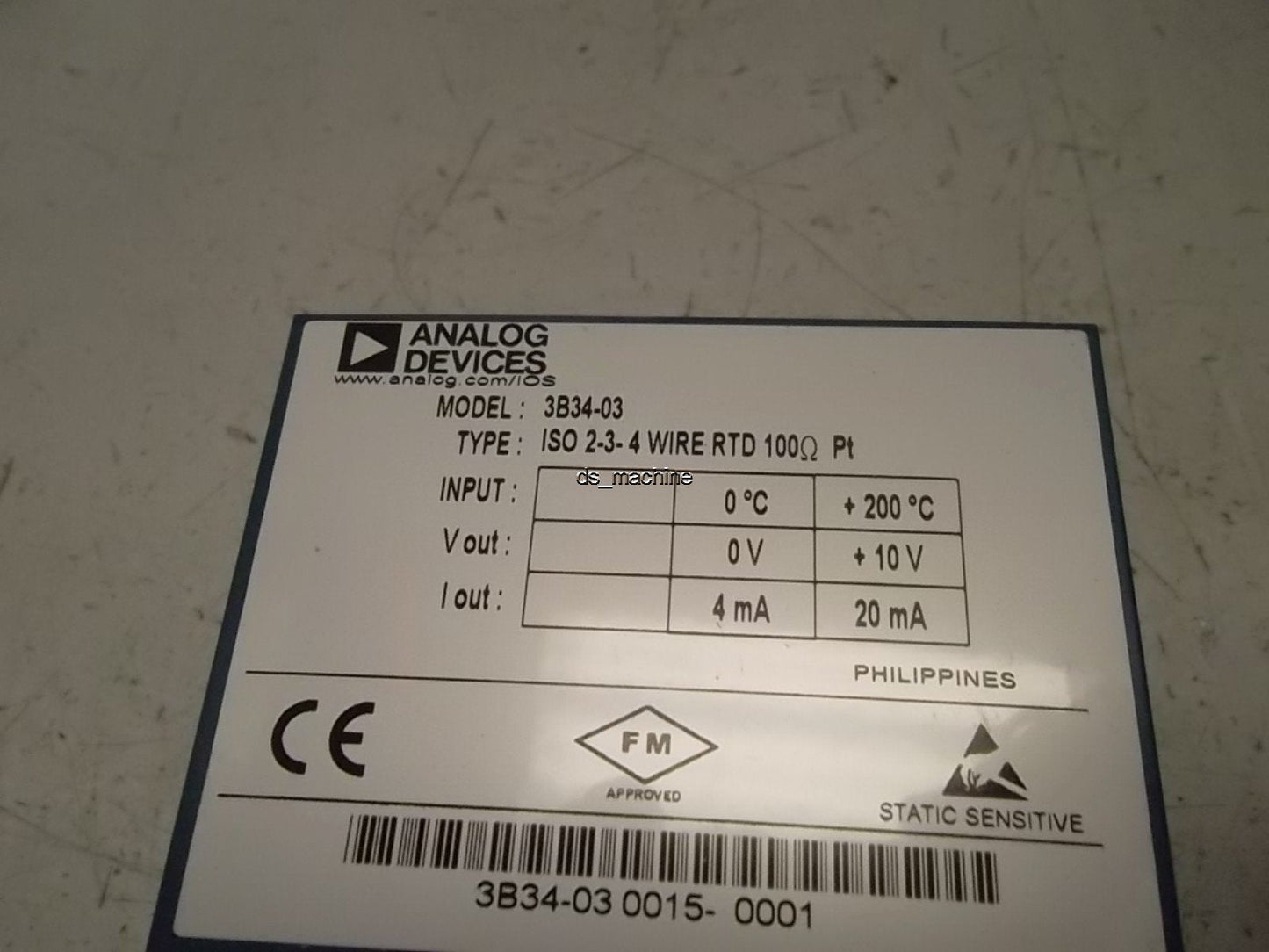 Used Analog Devices 3B34-03 RTD Input Module