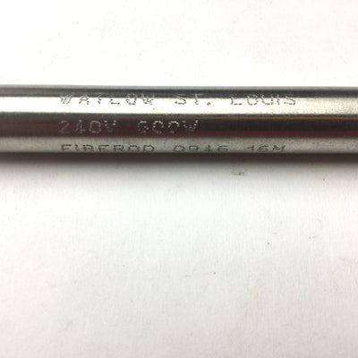 Used Watlow G9J20-E36 Firerod Heater Cartridge, 240VAC 600W, 3/8" Diameter, 9.5" Long