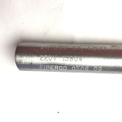 Used Watlow J17J-10105 Firerod Heater Cartridge, 120V 1380W, .5" Diameter, 17" Long