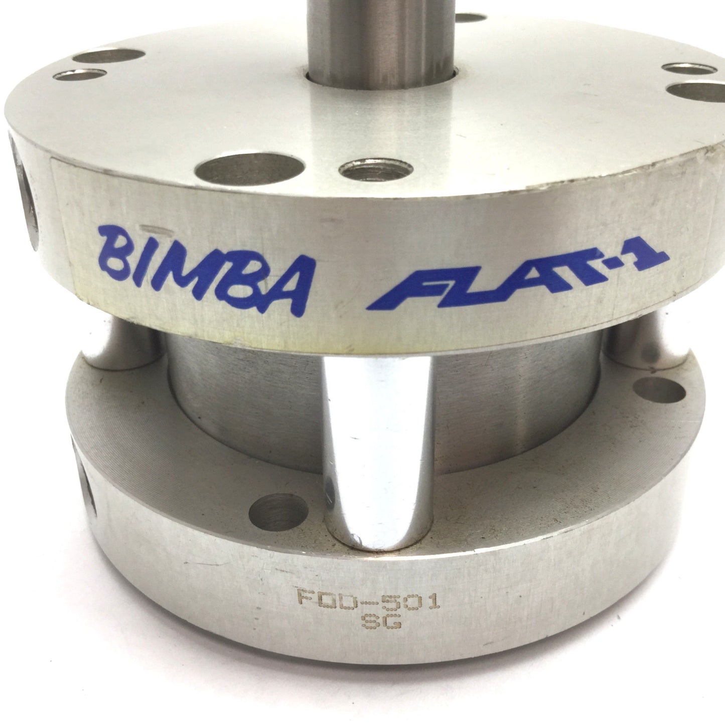 Used Bimba FOD-501 Flat-1 Double End Rod Pneumatic Cylinder, Bore: 2.5", Stroke: 1"