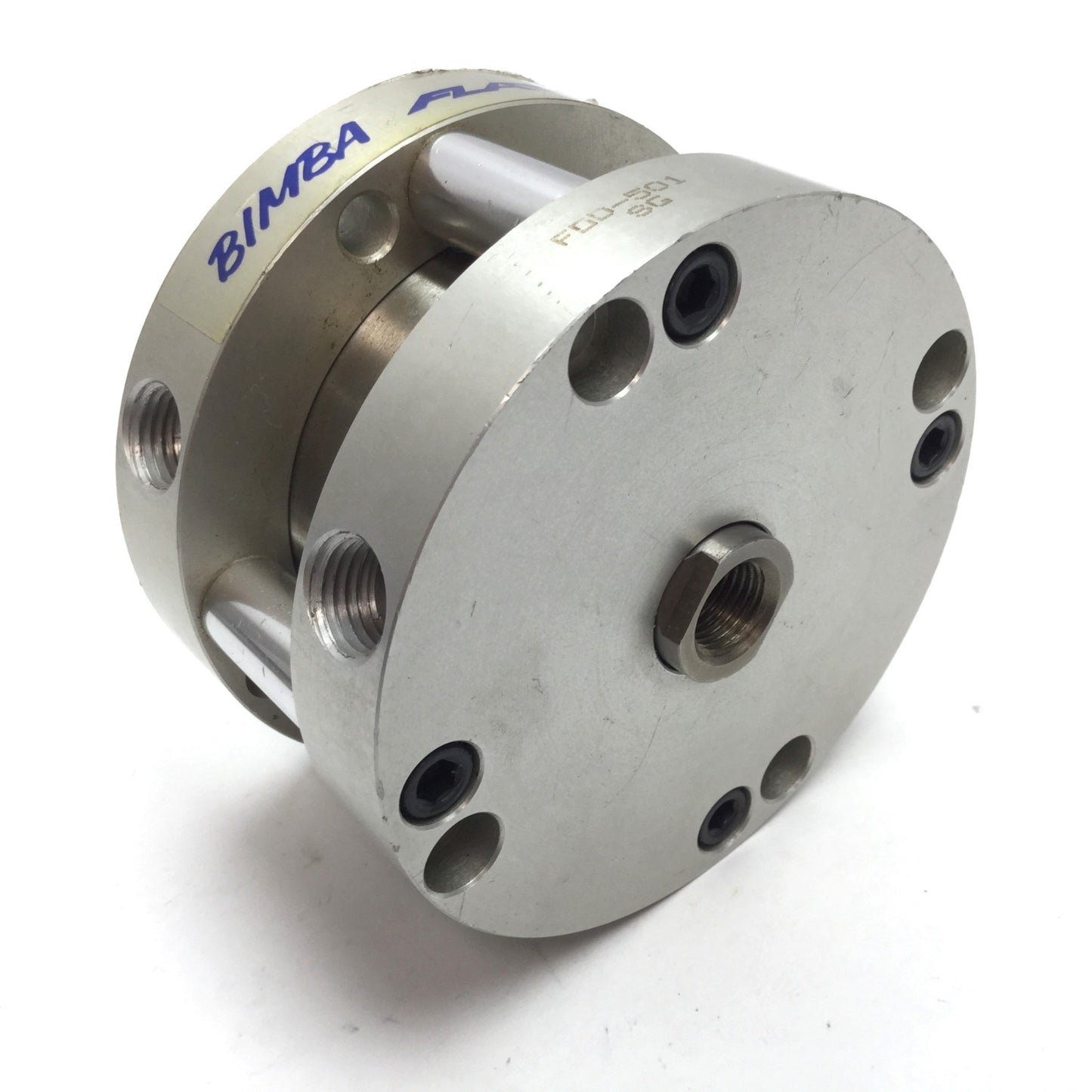 Used Bimba FOD-501 Flat-1 Double End Rod Pneumatic Cylinder, Bore: 2.5", Stroke: 1"