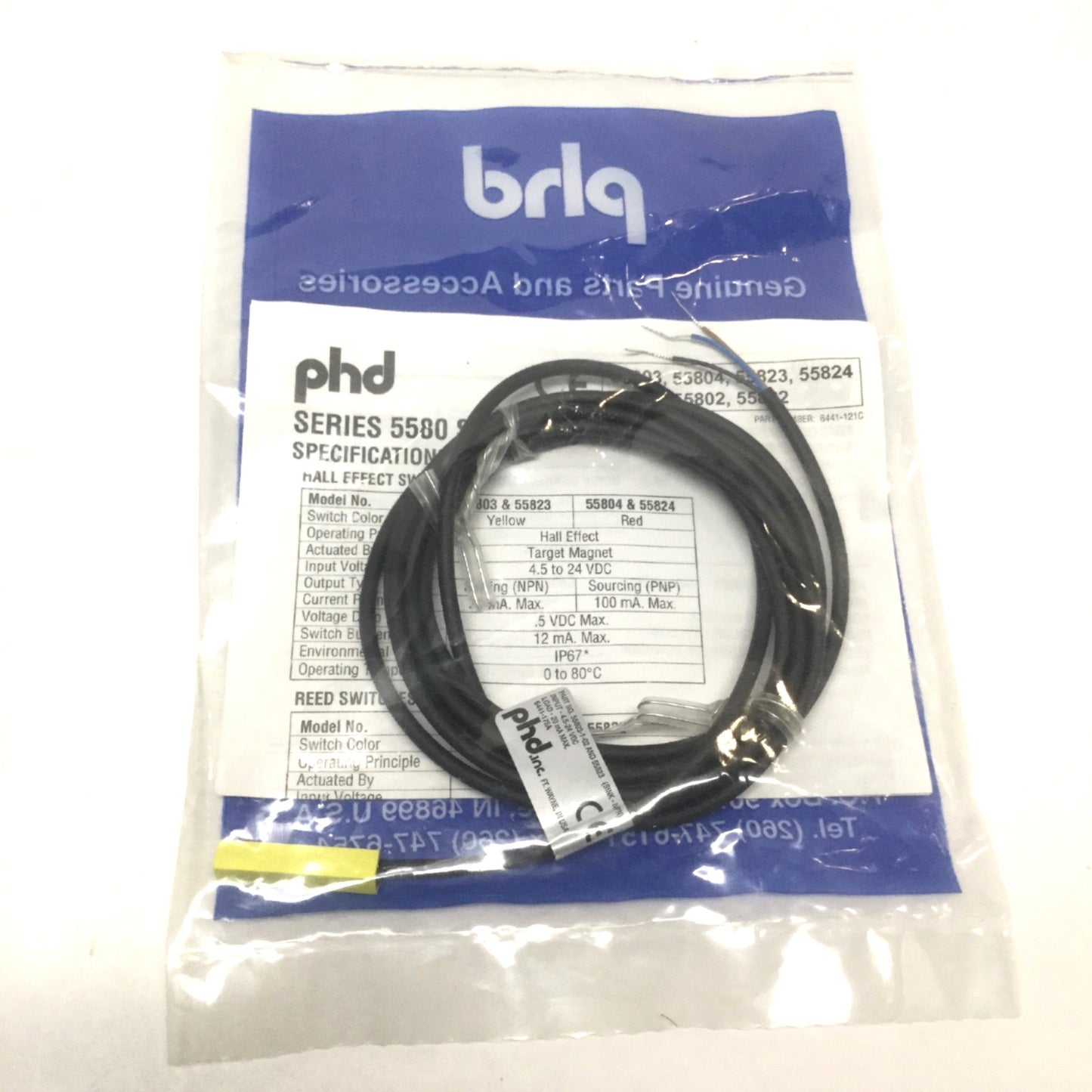 New PHD 55803-1-02 Hall Effect Cylinder Solid State Proximity Switch NPN, 5-24VDC