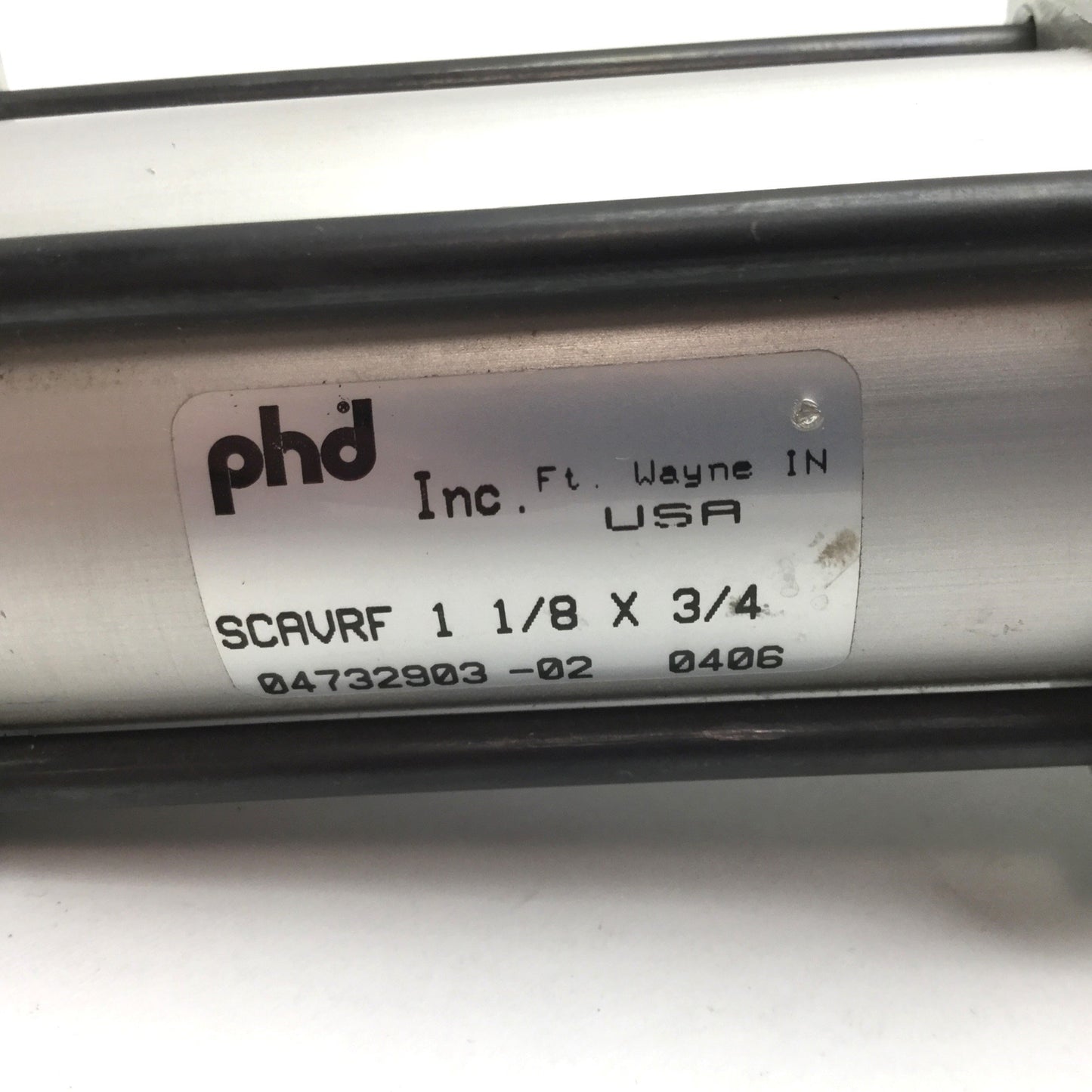Used Phd SCAVRF 1-1/8 X 3/4 Pneumatic Cylinder, Spring Extend Bore 1-1/8" Stroke 3/4"