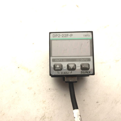 Used Sunx DP2-22F-P Digital Pressure Sensor, 1 MPa, 12-24VDC, 1/8 NPTF Thread