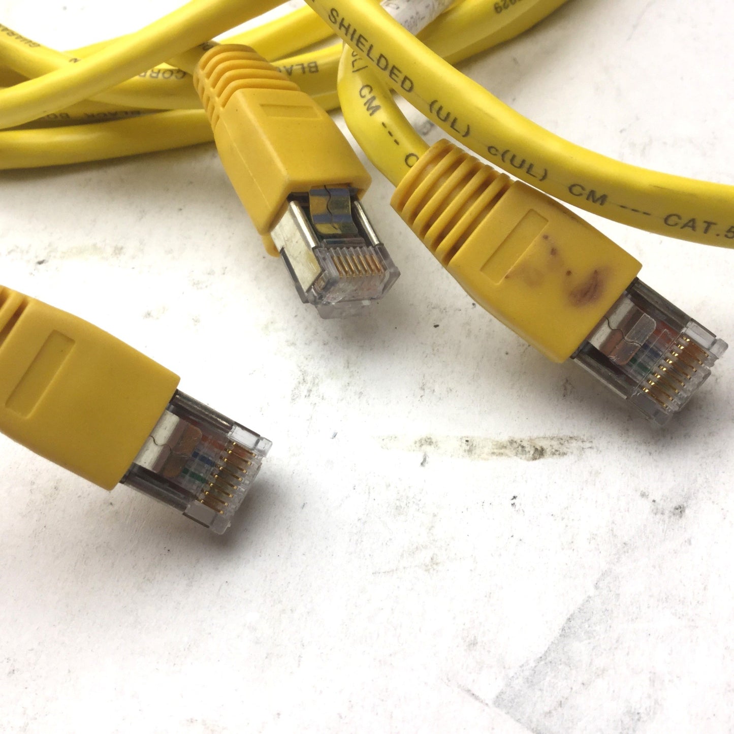 Used Lot of 5 Black Box Corp EVNSL60YL-0003 Ethernet Cable, RJ-45 to RJ-45, Straight