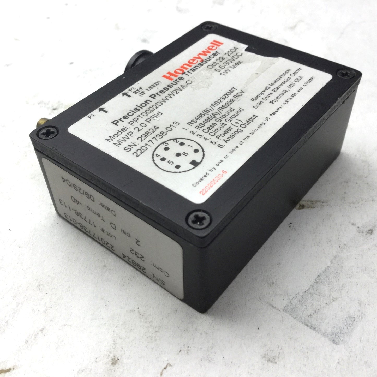 New Other Honeywell PPT0002DWW2VA-C Precision Differential Pressure Transducer, With Cable