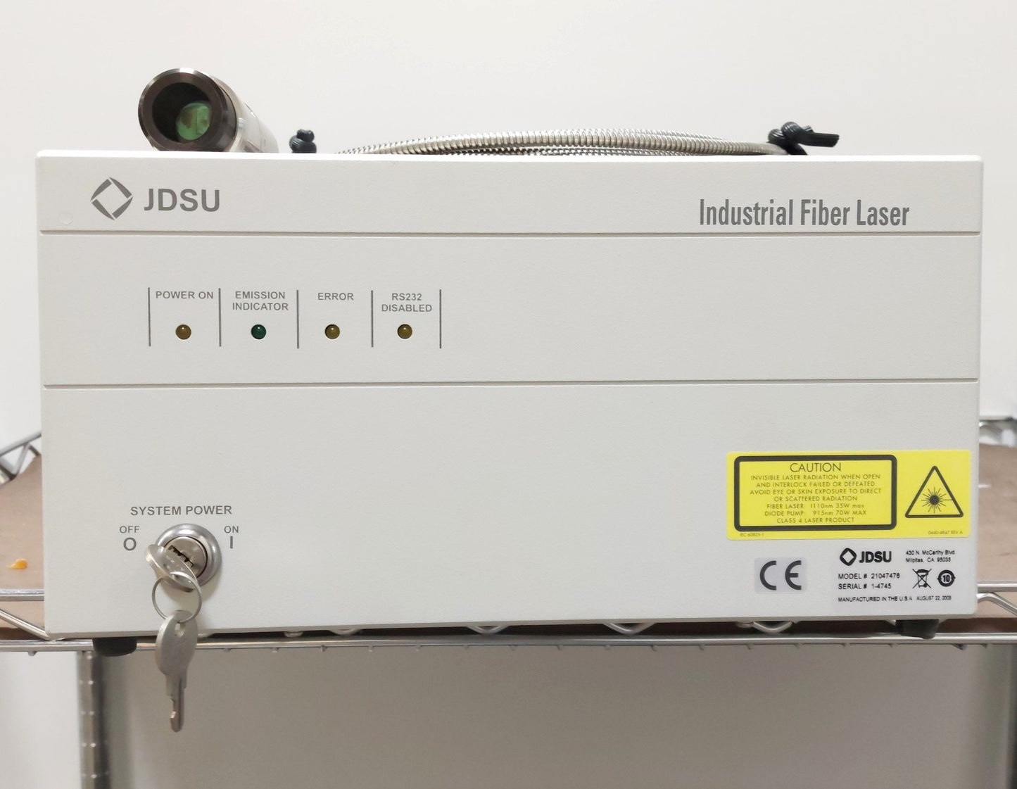 Used JDSU 21047476 IFL15 Fiber Optic Diode Laser 1110nm 15W ?1.5" Collimator 120VAC