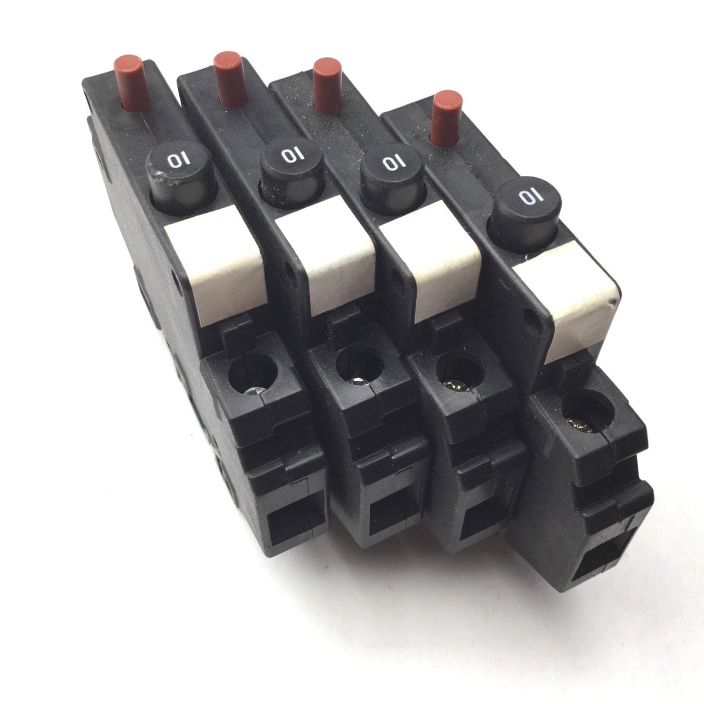 Used Lot of 4 Square D GCB100 Circuit Breakers, Series C, Rating: 10A 125VAC 65VDC