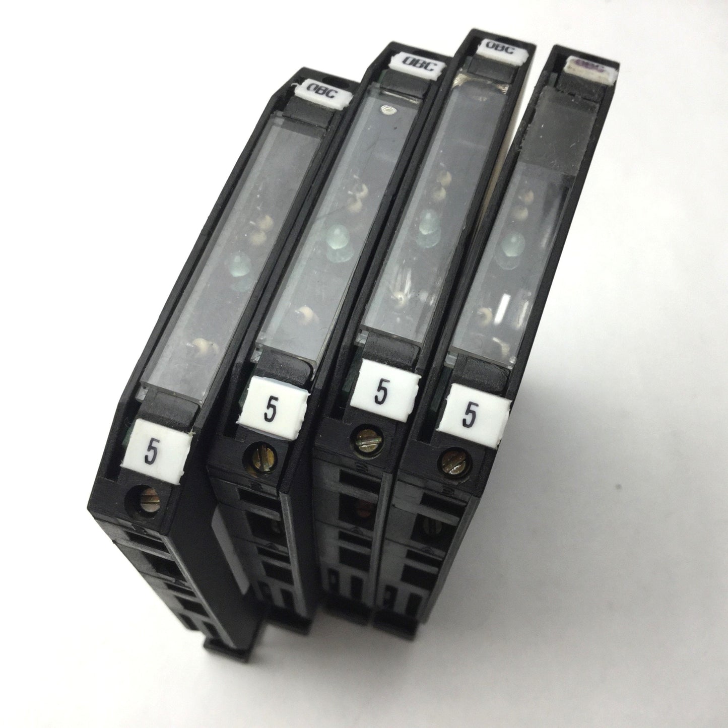 Used Lot of 4 Entrelec 8014.25 Optocoupler Modules, 4.5-5.5VDC In, 60VDC 1A Out