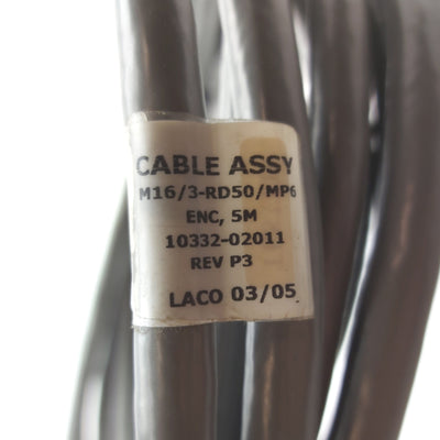 Used Adept 10332-02021 Rev. P3 Robot Servo Cable, 44-Pin to 50-Pin D-Sub, 16' Long