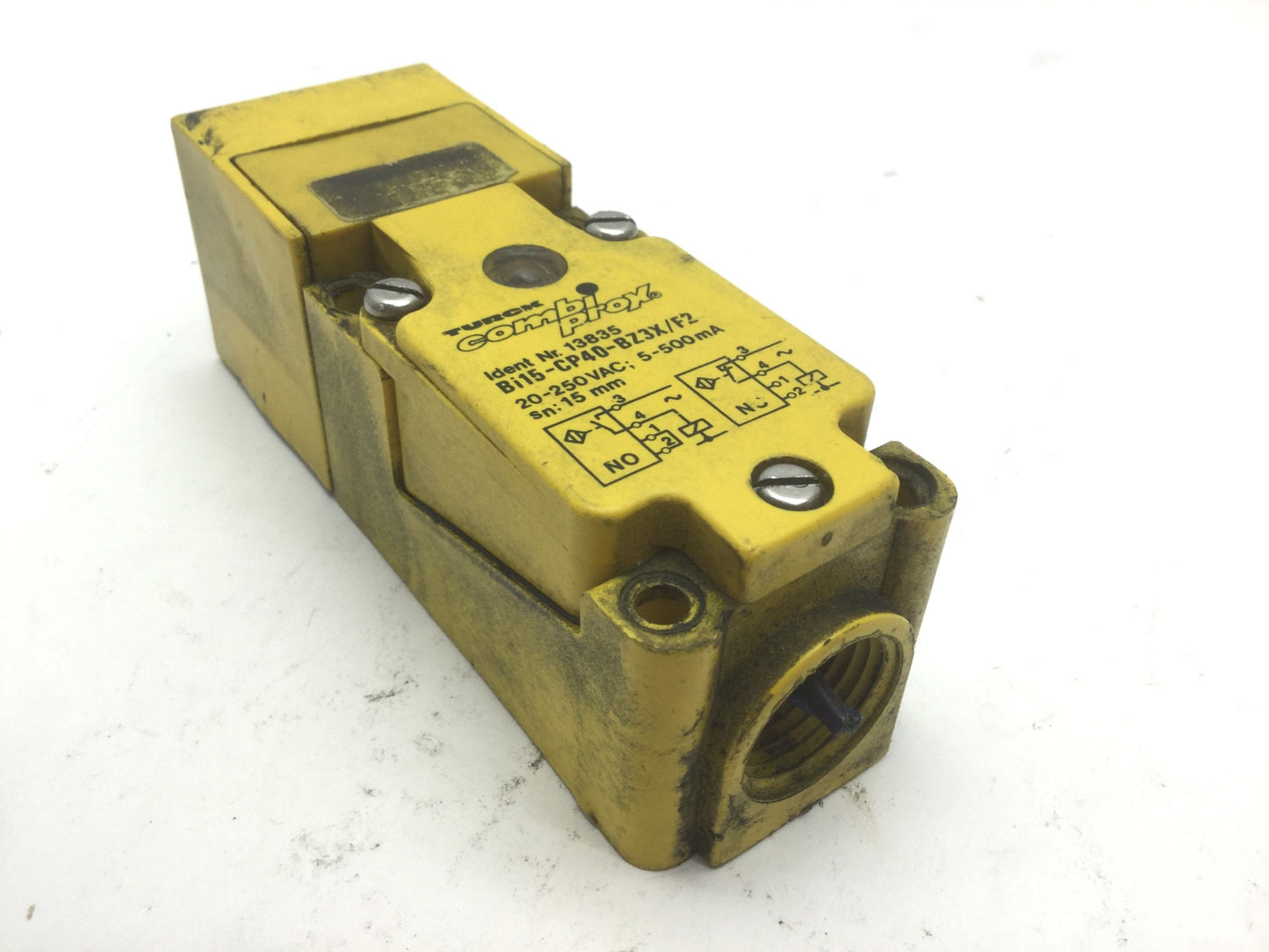 Used Turck BI 15-CP40-BZ3X/F2 Inductive Sensor 15mm Distance NO/NC AC/DC Flush Mount