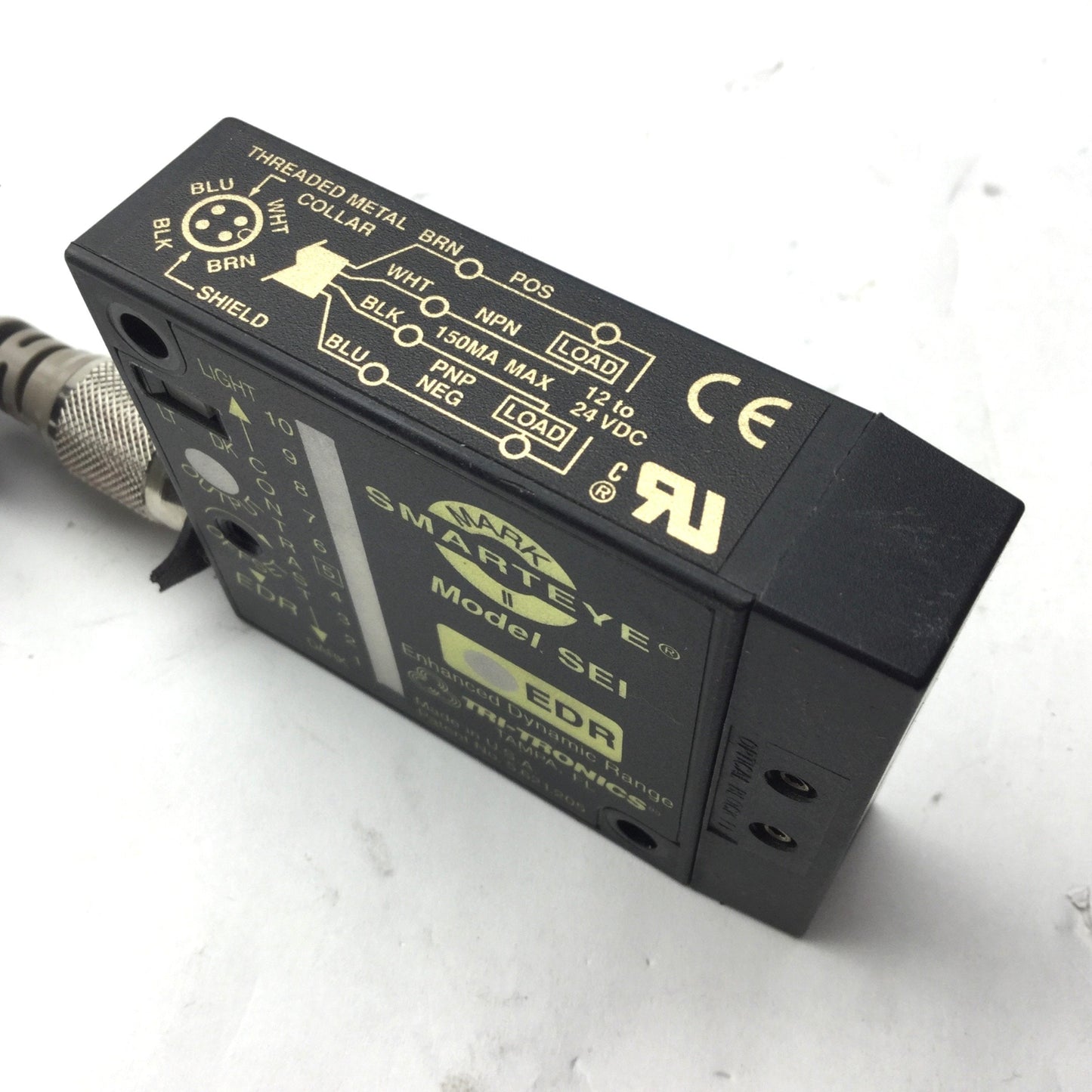Used Tri-Tronics Model SEI SmartEye Mark II Photo Sensor, 12-24VDC, Flying Leads