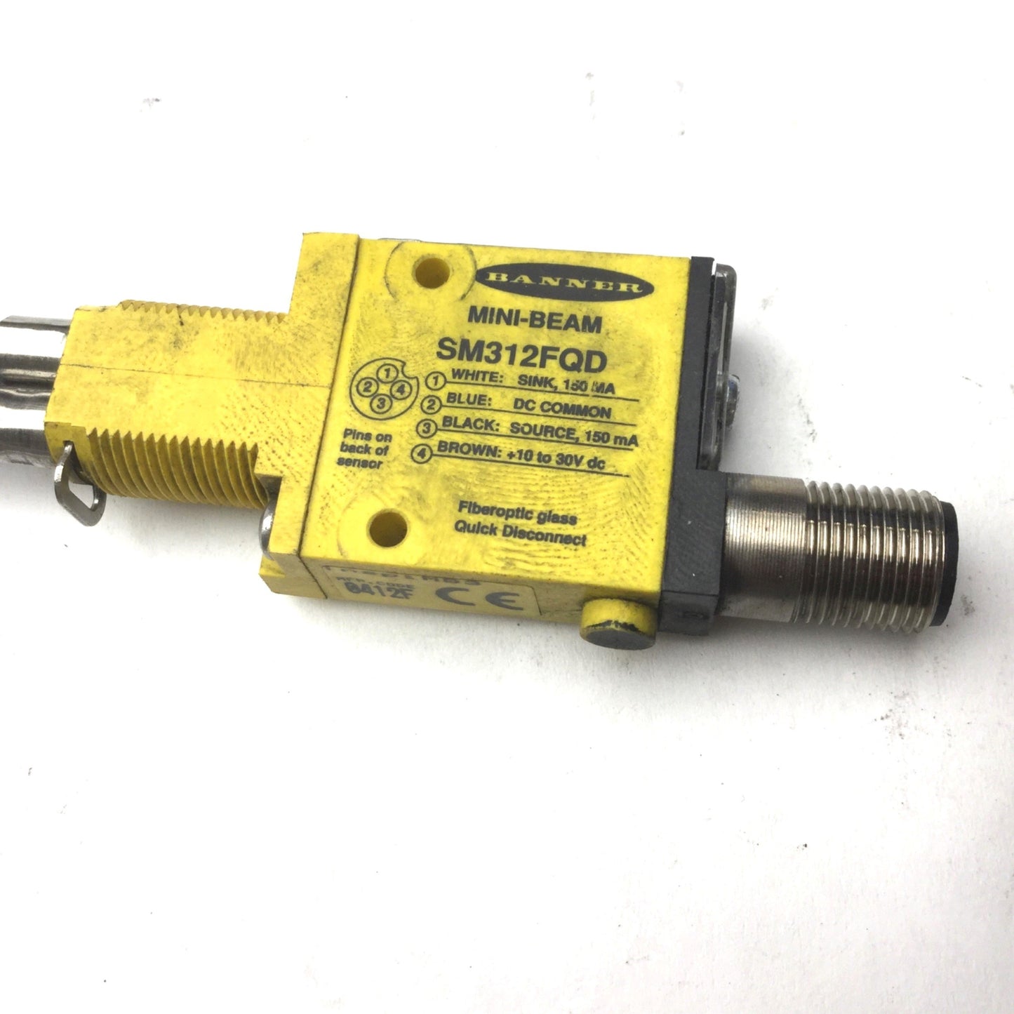 Used Banner SME312FVQD Mini-Beam Fiber Optic Amplifier, & 2x ITETA1.53S Fiber Optic