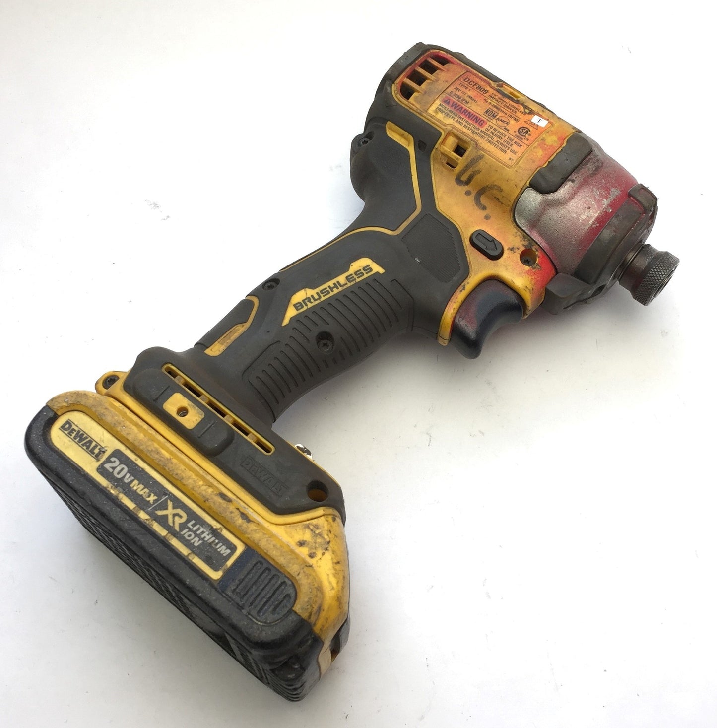 Used DeWalt DCF809 1/4" Cordless Impact Driver Brushless 20VDC DCB112 Charger Battery