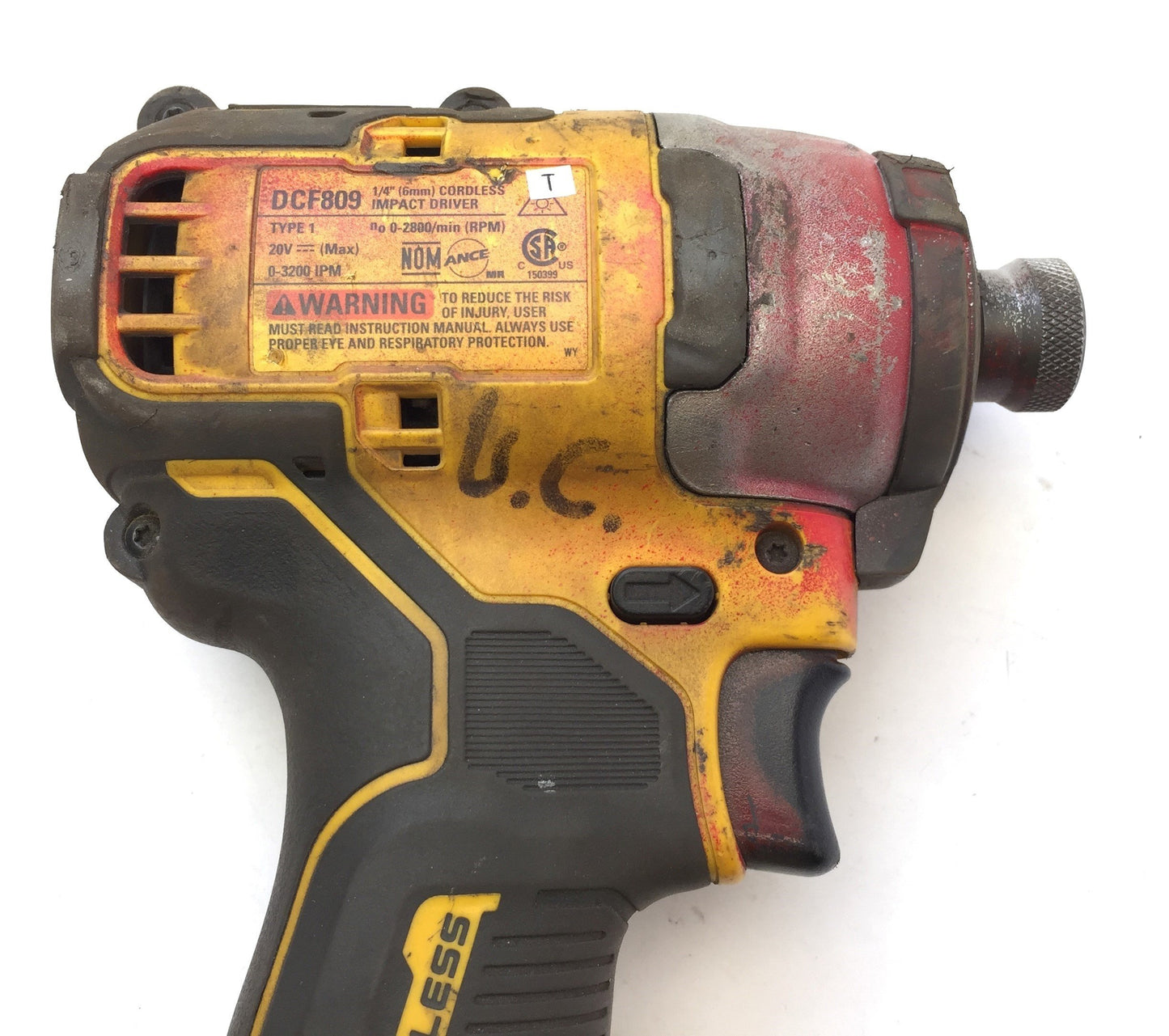 Used DeWalt DCF809 1/4" Cordless Impact Driver Brushless 20VDC DCB112 Charger Battery