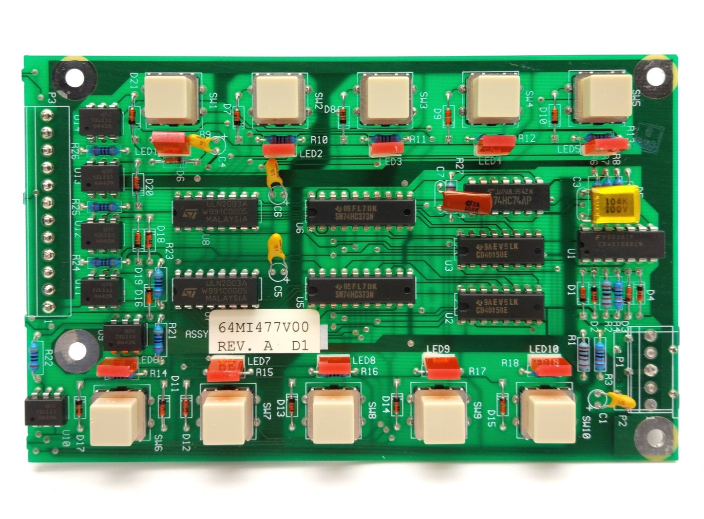 Used Olec 64MI477V00 Rev. A Front Panel Control Board