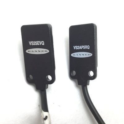 Used Banner VS25EVQ & VS2AP5RQ Thru Beam Sensor Emitter & Receiver, 1.2m, 10-30VDC