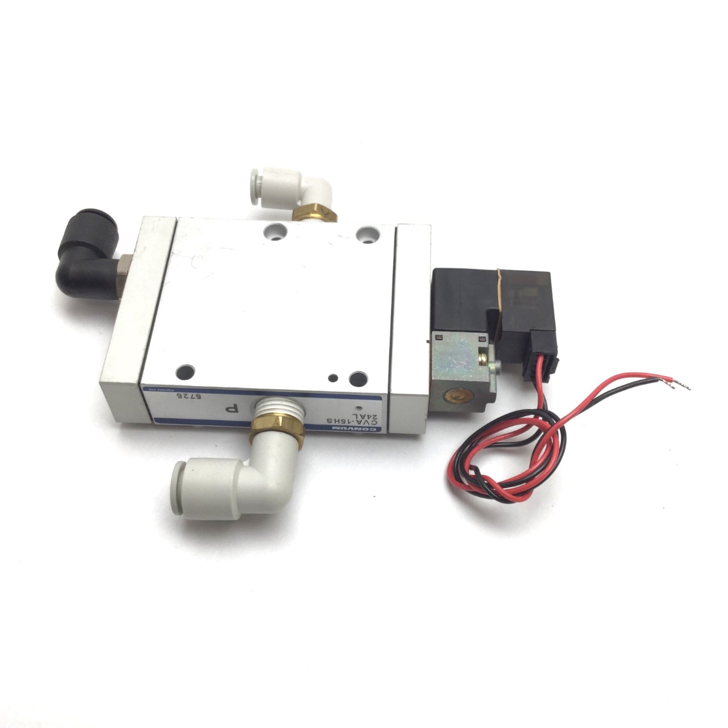 Used Convum CVA-15HS 24AL Vacuum Solenoid Valve, 3-Way, Coil: 24VDC, 1/4" 3/8"