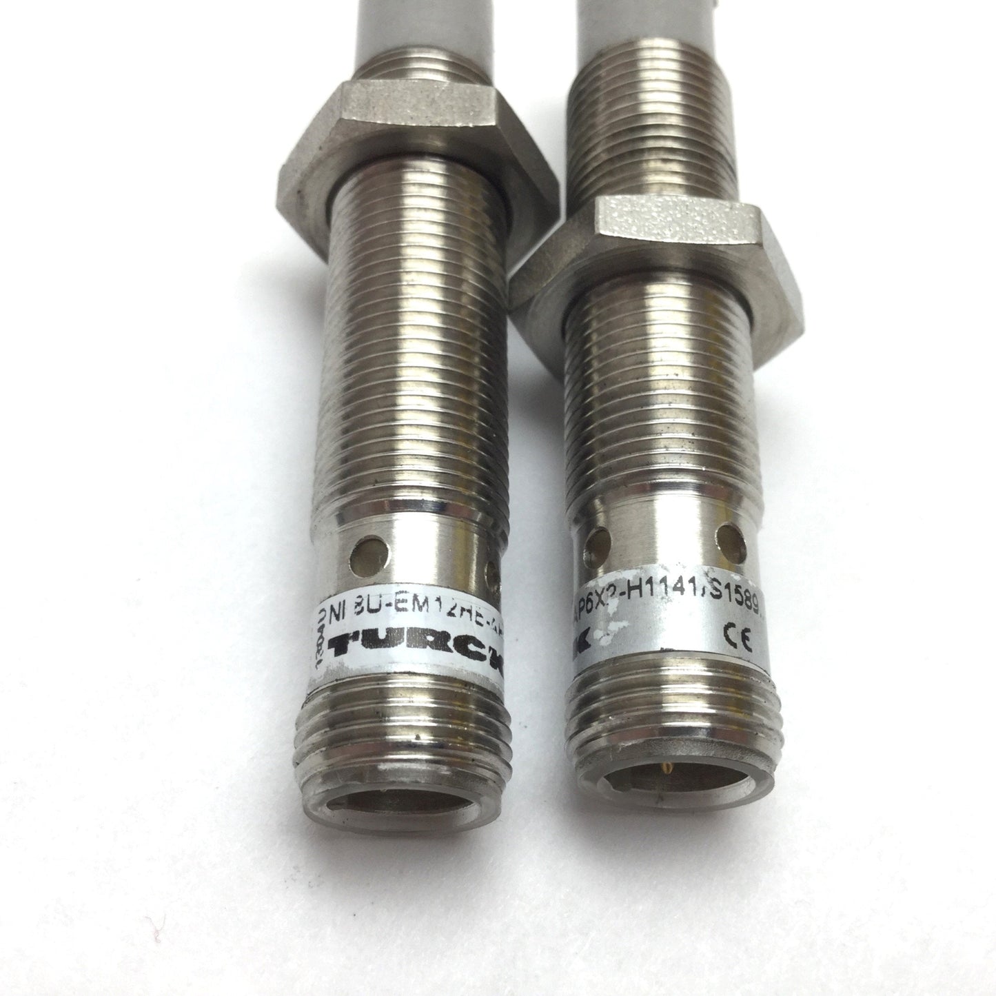 Used Lot of 2 Turck NI8U-EM12HE-AP6X2-H1141/S1589 Inductive Proximity Sensor *Damaged