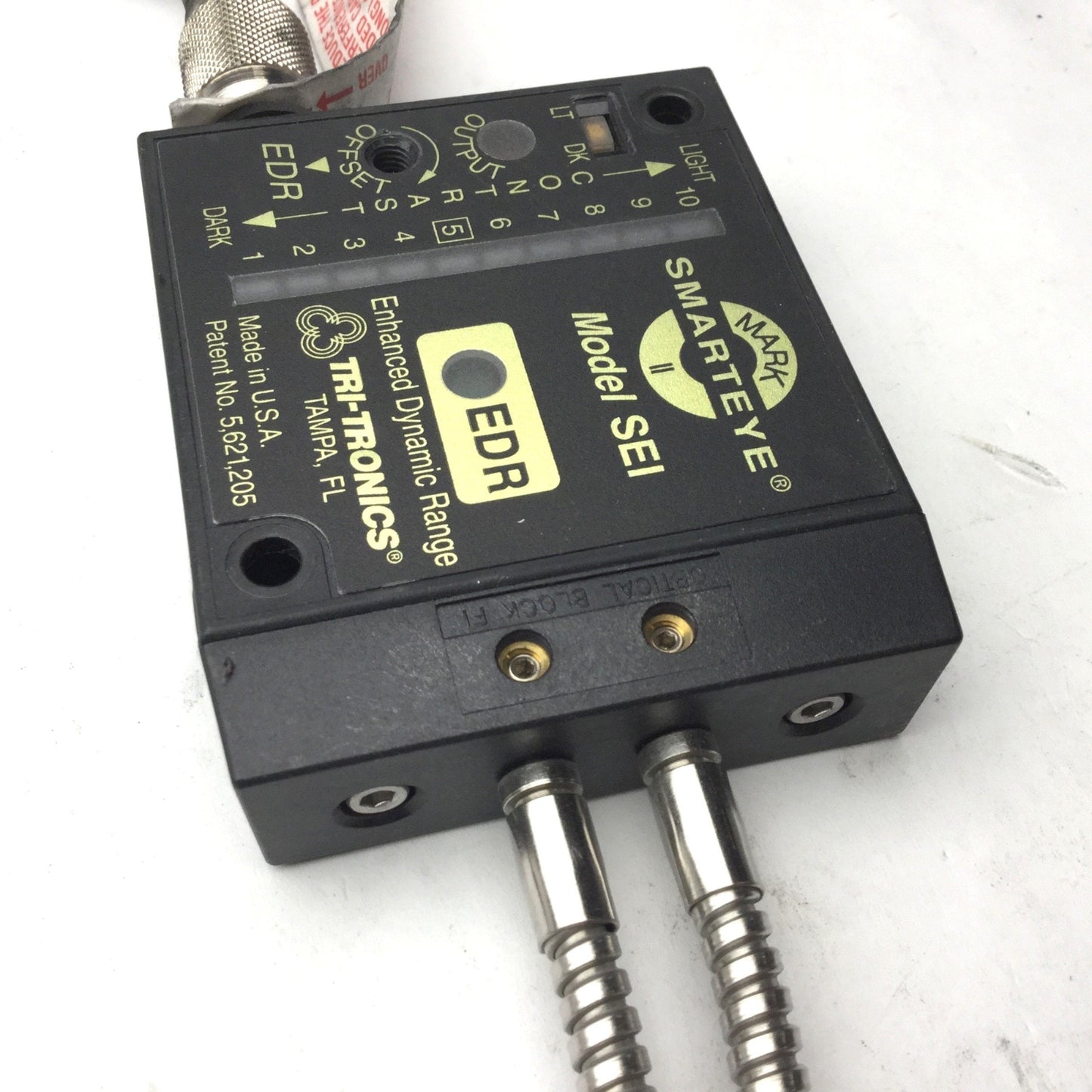 Used Tri-Tronics Model SEI SmartEye Mark II Photo Sensor, 12-24VDC, 2x F-P-36 Cables