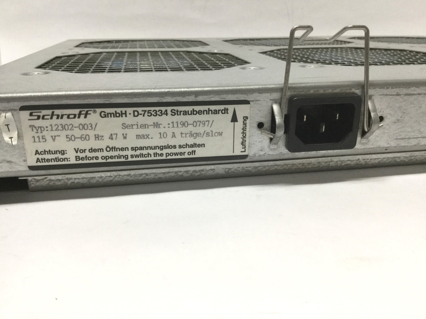 Used Hoffman A19FT6 19" Server Rack-Mountable Cabinet Cooling Tray, 6-Fan, 115VAC