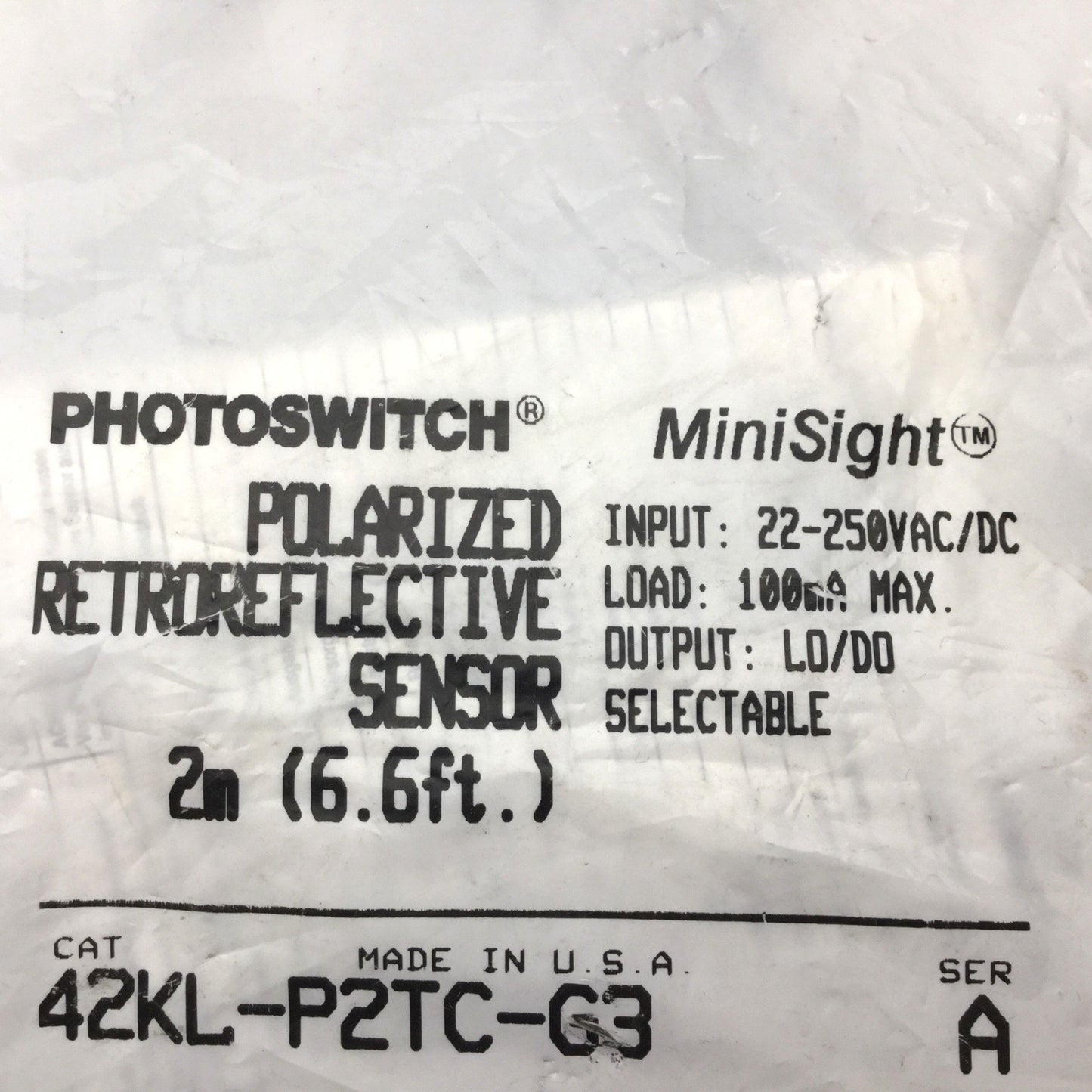New Other Allen Bradley 42KL-P2TC-G3 Retroreflective Sensor Switch, 22-250VAC/DC, 25mm-2m