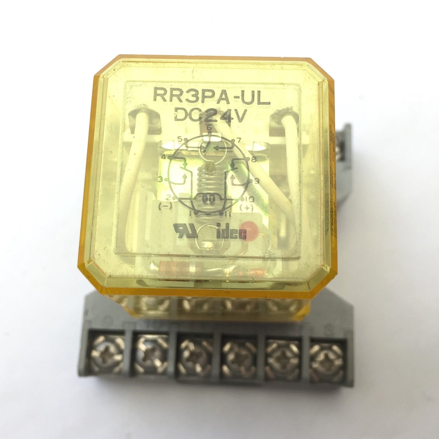 Used Lot of 4 Idec RR3PA-UL Ice Cube Relays Coil Voltage: 24VDC w/Socket Base