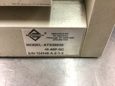 Used Aerotech ATS20020-M-40P Motorized Linear Stage 200mm Travel 4mm/rev BMS60