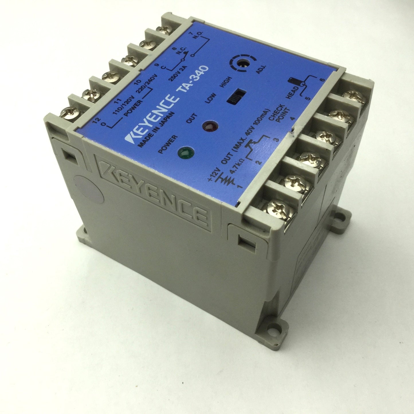 Used Keyence TA-340 Amplifier Unit SPDT 250VAC 2A Relay Contact Solid-State NPN 100mA