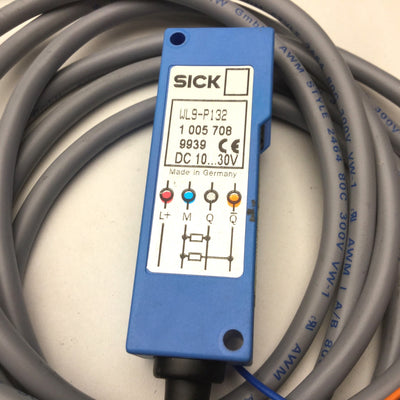 Used Sick WL9-P132 Photoelectric Reflex Switch, Sensing Range: 0-2.5m, 10-30VDC