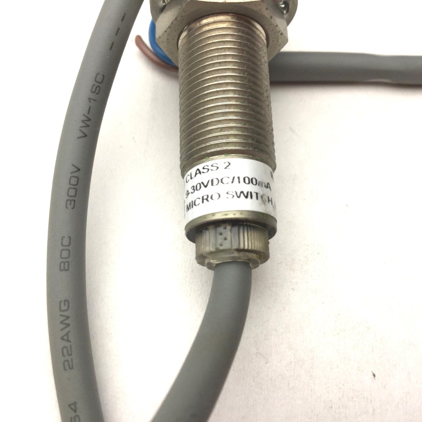 Used Honeywell 996AB12BT-B2 Inductive Proximity Sensor, 9-30VDC, 12mm Diameter, N.O.