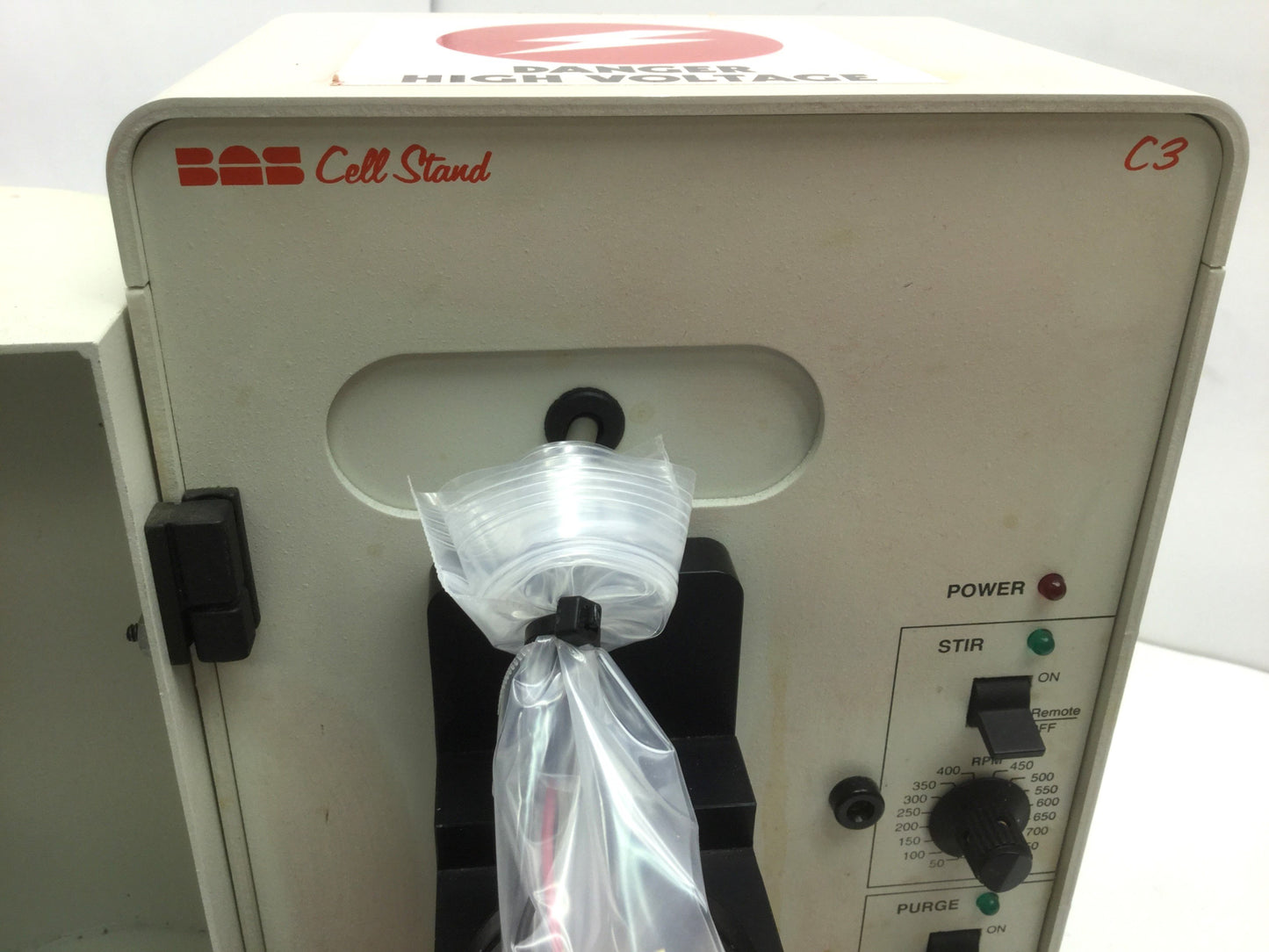Used BASI Bioanalytical Systems C3 C-3 Cell Stand Faraday Cage Remote Stir and Purge