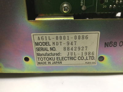 For Parts General Numeric MDT-947 9" GN0 CNC Operator Interface Panel CRT Monitor Display